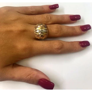 Anel Ouro 18k Feminino Pilastro Colore