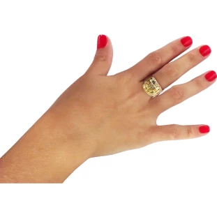 Anel em Ouro Feminino 18k Abaulada King