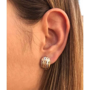 Brinco de Ouro 18k Mattoni Colorati