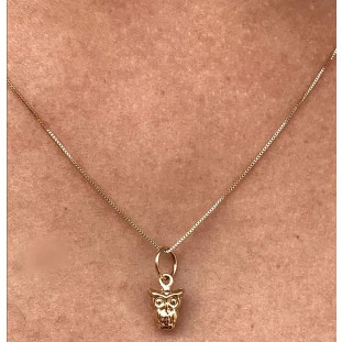 Corrente de Ouro com Pingente Coruja