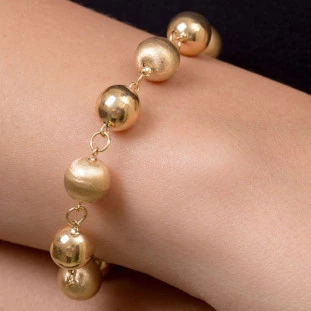 Pulseira de Ouro 18k Portuguesa Balle 9mm