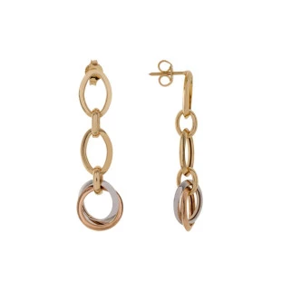 Brinco de Ouro 18k Tricolor