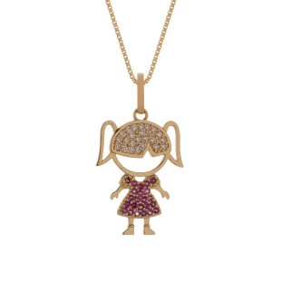 Pingente de Ouro 18k Menina