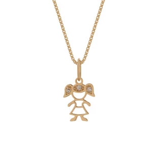 Pingente de Ouro 18k Menina