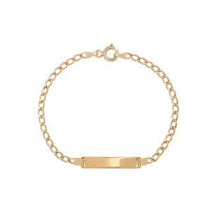 Pulseira de Ouro 18k Infantil Plaquinha