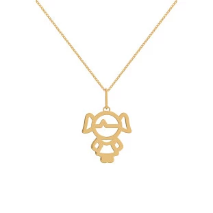 Pingente de Ouro 18k Menina Chapa