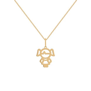Pingente de Ouro 18k Menina Chapa Pequeno