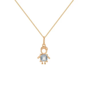Pingente de Ouro 18k Menino com Pedra Azul