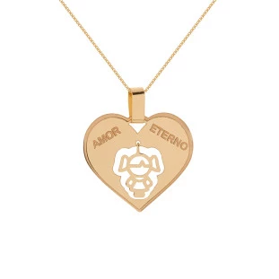 Pingente de Ouro 18k Amor Eterno Menina
