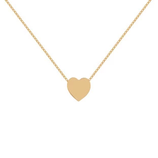Corrente de Ouro 18k Pingente Coração Chapa