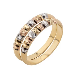 Aparador de aliança ouro 18k Feminino Tricolor Briques
