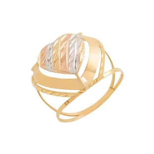 Anel de Ouro Coração 18k Golden Heart