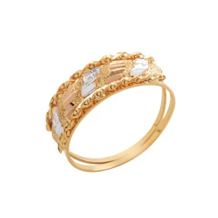 Anel em Ouro Tricolor 18k Simple Cororato