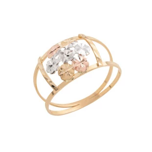 Anel em Ouro 18k Floral Oros 3 Ouros