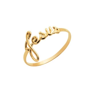 Anel de Ouro 18k Feminino Jesus