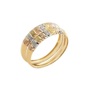 Aparador de aliança ouro 18k Feminino Tricolor