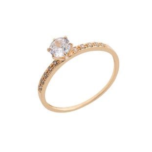 Anel Feminino de Ouro 18k Solitário