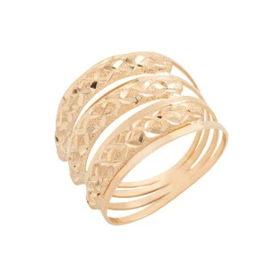 Anel Feminino de Ouro 18k Triplo