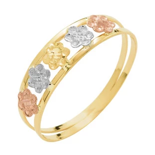 Anel de Ouro 18k 5 Florzinhas