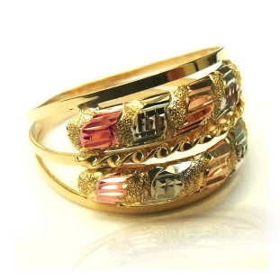 Anel de Ouro 3 Aros 18k Feminino Bello Cororato