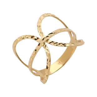 Anel de Ouro Vazado 18k Feminino Borboleta