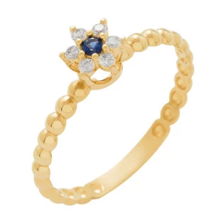 Anel de Ouro 18k e Zircônia Lily 
