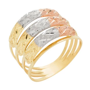 Anel de Ouro 18k Feminino Quattro Anelli