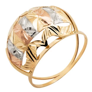 Anel de Ouro 18k Tricolor Feminino 3 Impero