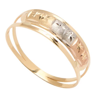 Anel de Ouro 18k Luminosita com Ouro Branco e Rose
