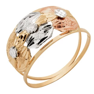 Anel de Ouro 18k Tricolor Feminino Giardino