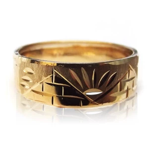 Anel de Ouro Escrava 18k Unissex Desenhada