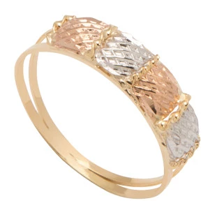 Anel de Ouro 18k Tricolor Feminino Stena