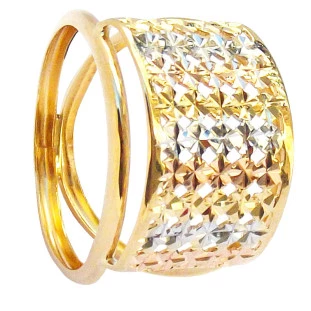 Anel de Ouro Vermelho, Amarelo e Branco 18k Breit