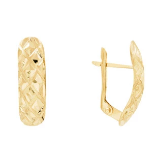 Brinco de Ouro Amarelo 18k Esagono Oro