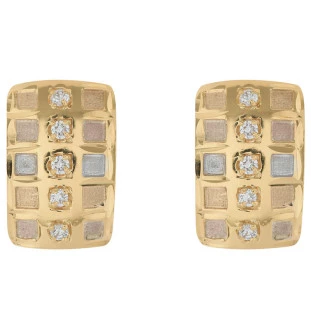Brinco De Ouro 18k com Zircônia Colore Di Pietra