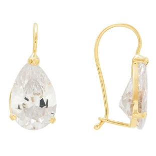 Brinco Ouro 18k Feminino Goccia Bianca