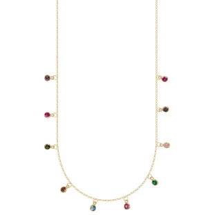 Choker de Ouro 18k Feminina com Zircônias Coloridas