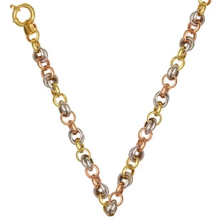 Corrente de Ouro  Par Tricolor 45 cm
