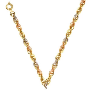 Corrente de Ouro Mini Tricolor 45 cm 