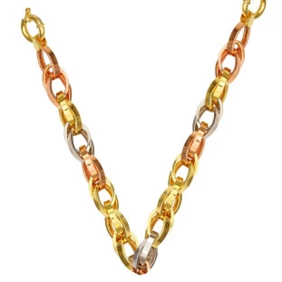 Corrente de Ouro 18k tricolor Grossa Catena 50 cm 