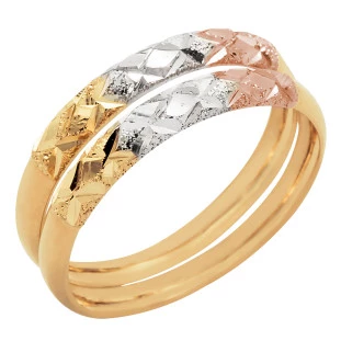 Par de Aparadores de Ouro 18k Feminino Tricolor