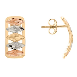 Brinco de Ouro 18k Feminino Tricolor Pace
