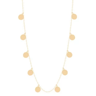 Choker de Ouro 18k Feminina com Medalha Lisa