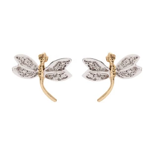 Brinco de Ouro 18k Libélula