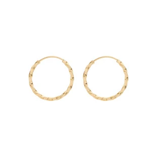 Brinco de Argola Ouro 18k Fio Quadrado Torcido Médio