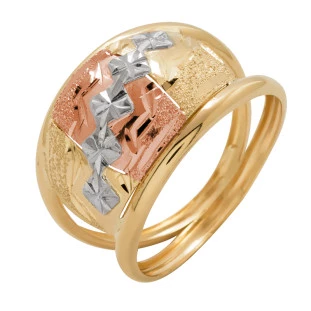 Anel de Ouro 18K Tricolor Fascino