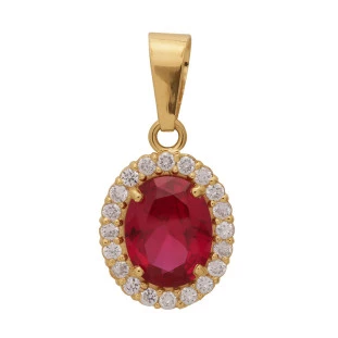 Pingente de Ouro 18k com Pedra Zircônia Rogue