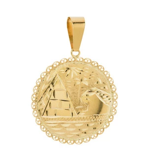Pingente de Ouro Amarelo 18k Escrava Grande