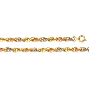 Pulseira de Ouro 18k Mini Tricolor