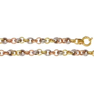 Pulseira de Ouro 18k Par Tricolor